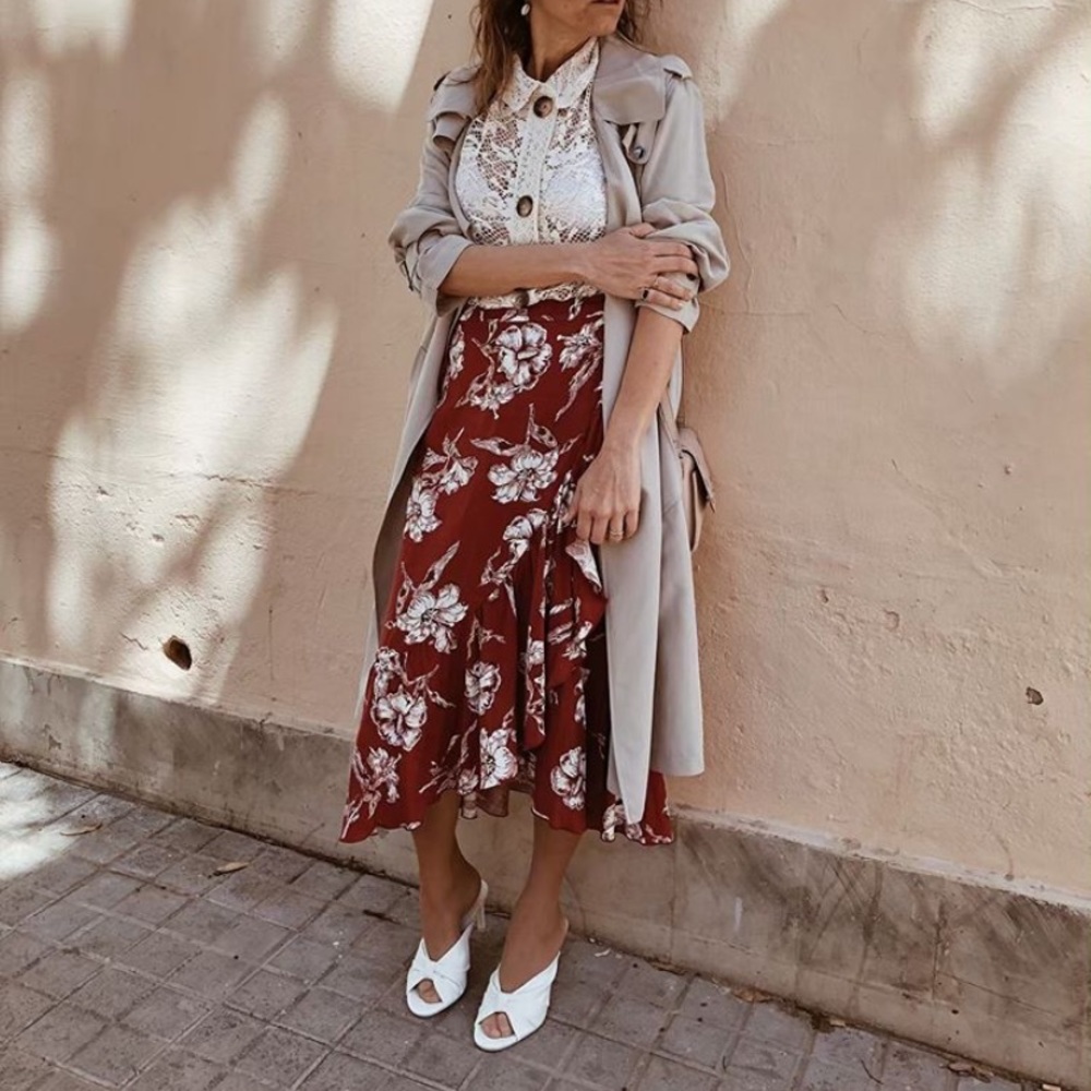 GORGEOUS ZARA NWT Floral Ruffle Skirt